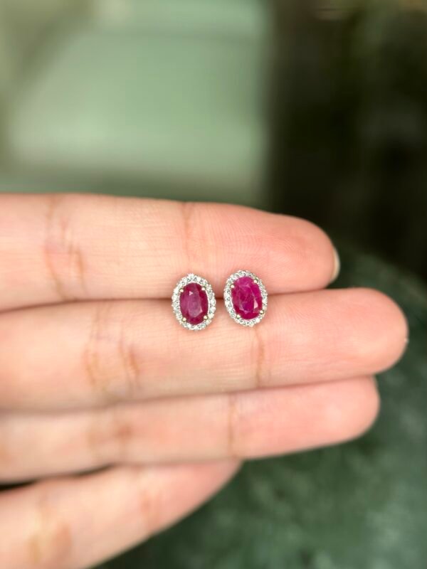 Broqueles Rubíes/Diamantes Nat